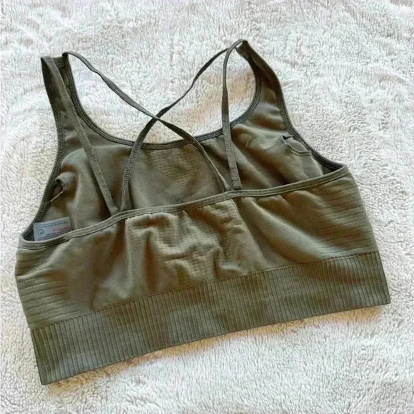 Woman’s Best Power Seamless Sports Bra Khaki Size M - Picture 2 of 4
